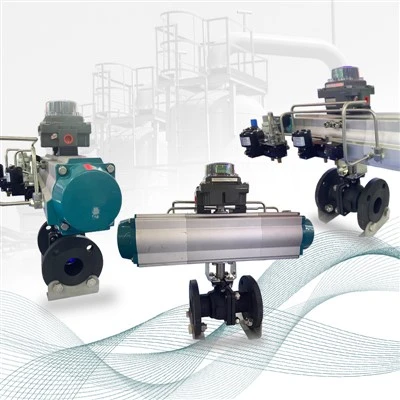 Injap bola penutup flange pneumatik